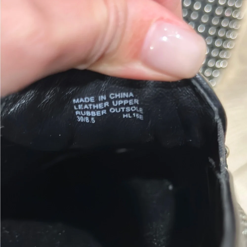 Michael Kors Sneakers Shoes Slip On Stud Black Leather size 39